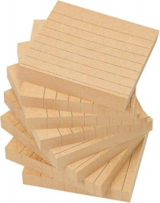 UCRAVO 3x3 Inches 75 Sheets Khaki Colored Lined Sticky Notes 
