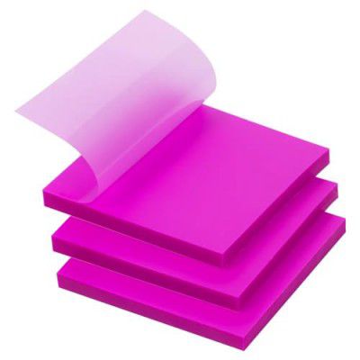 UCRAVO 50 Sheets Colored Transparent Sticky Notes Translucent Notes, Smooth Writing Quick Clear Waterproof Self-Sticky Notes, Through Sticky Notes, Aesthetic Office School Supplies(1 pad)(Purple)