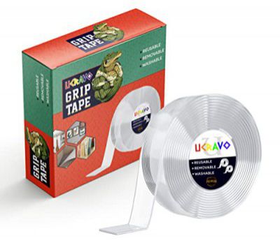 UCRAVO Double Sided Tape Heavy Duty - Multipurpose Removable Traceless Mounting Adhesive Tape for Walls?Washable Reusable Strong Sticky Strips Grip Tape