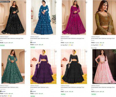 Flipkart : Upto 88% OFF - Udbhav Export Womens Lehenga Cholis