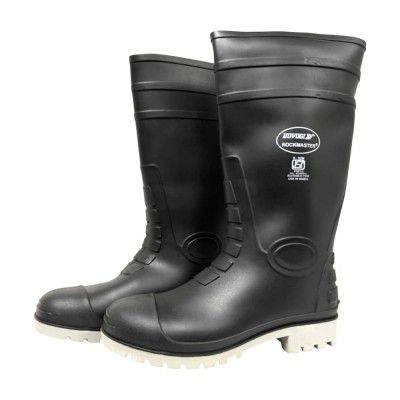 Udyogi Rockmaster - PVC Gumboot with 100 J Steel Toe | Black colour | Sizes - 5 to 12