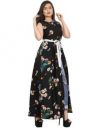 UEA Women Floral Print Frontslit Kurta (White, Black)...