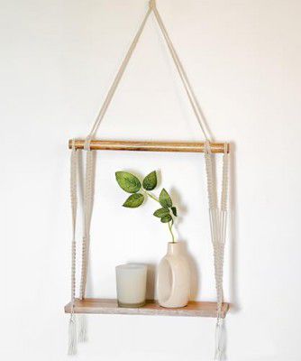 UHUD CRAFTS Macrame Wall Hanging Shelf