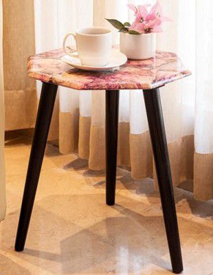 UHUD CRAFTS Marble Design Table | Wooden Side Table