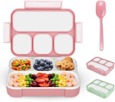 UI Intros Bento Box Adult Lunch Box, Lunch Box Kids, Lunch Containers for Adults/Kids/Toddler,1300ML-4 Compartment Bento Lunch Box, Microwave & Dishwasher & Freezer Safe, Leak-Proof, BPA Free (Pink)