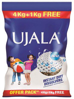 Ujala Detergent Powder (Easy Wash, Super Bright) - 4 kg + 1kg FREE