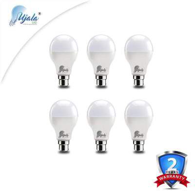 UJALA LED 18-Watts B22 LED Cool Day Light Bulb, Pack of 6