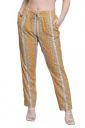 Ukara Women's Yellow Printed Striped Design Pant | Trousers for Women...