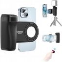 ULANZI Selfie Phone Tripod Mount MA35, 2-in-1 Magnetic & Phone Clip Camera Grip Handle Holder with Detachable Remote Shutter with Cold Shoe Adapter for iPhone 14 15 Samsung Smartphone Video Shooting...