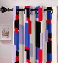 Ultimate Trends Polyester Geometric Curtains for Living Room for Door 7 feet 1 Piece, Bright Multi...