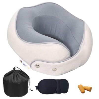 Ultra Soft Memory Foam Neck Pillow (Cream Grey)
