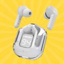 UltraPods Max TWS Earbuds Pro Bluetooth | Transparent Design | Fast Charging | 13mm HD Bass Drivers | Built-in Mic | Running, Outdoors, Music Sound (White)...