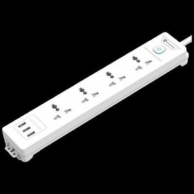 Ultraprolink 2.4 Amps 4 Sockets Surge Protector with Individual Switch (2 Meters, 3 USB Ports, UM1049U, White)