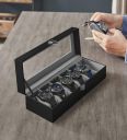 ULTRINA 6 - Slot Watch Box, Watch Holder with Glass Lid, Watch Case...