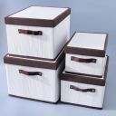 UMAI Laundry Basket | Bamboo Cloth Laundry Basket | LaundryBasket for Clothes-Toys | Storage Hamper with Lid | Foldable & Durable | Set of 4 | White...