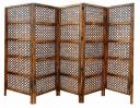 UMAMA Handicraft Wooden Room partition/ Divider / Wooden Separator 5 Penal (72X100 inch) Brown...