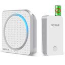 Un1que Wireless Door Bell for Home, Self-Powered Battery Free Cordless Calling Bell-1000ft Range with 38 Chimes,LED Light,4 Levels Volume (White)...