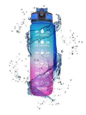 Unbreakable Water Bottle 1 L with Motivational Time Marker