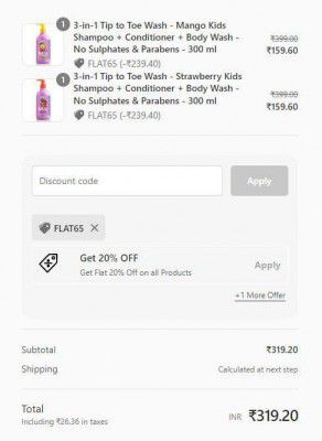 WOW : Kids Shampoo | Buy 2 Product & Get 65% off + Apply Coupon