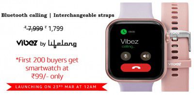 Vibez by Lifelong Bluetooth Calling Smartwatch