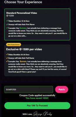 Ttruefan: Make your Personalized Video @ ₹99