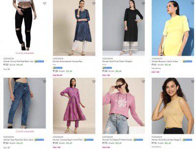 Upto 84% Off On Here&Now Women's Clothing | Starts @ Rs 112