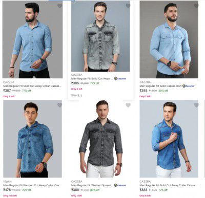 Flipkart : Upto 77% OFF On CAZZBA Denim For mens Starts At ₹387