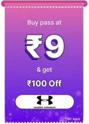 BBD Sale | Under Armour Pass on Men Sports Shoes only at Rs. 9 and get discount of 25% upto Rs 100