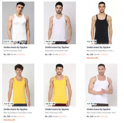 Underjeans By Spykar Vests Starts At Rs 134