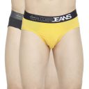 Underjeans Cotton Blend Men Premium Dark Grey & Olive Brief Pack of 2 Regular Fit Solid...
