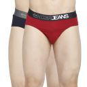 Underjeans Cotton Blend Men Premium Dark Grey & Olive Brief Pack of 2 Regular Fit Solid...