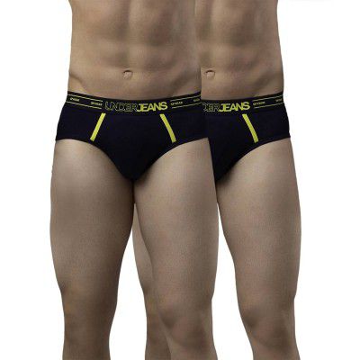 Underjeans Men Cotton Blend Brief - Pack of 2