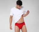 Underjeans Men Premium Mid Grey Cotton Blend Regular Fit Brief...
