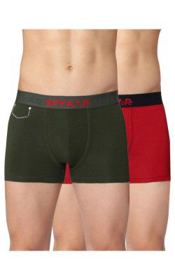 Underjeans Men's Cotton Blend Trunks (Pack of 2) (UJNPTS008E2MaroonOliveXL_Assorted_XL)