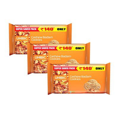UNIBIC Foods Cashew Badam Cookie - 500g (Pack of 3)