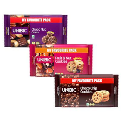 Unibic Foods India Pvt LTD Assorted Cookies | Fruit & Nut, Choconut, Chocochip | 900 Gm