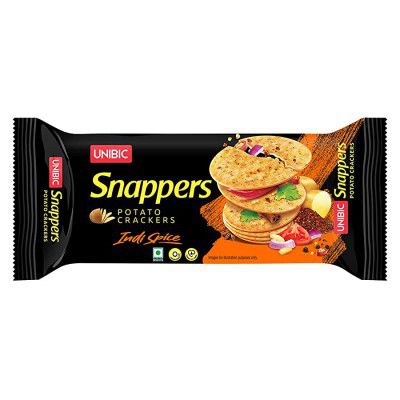UNIBIC Snappers Potato Crackers : Indi Spice, 75gm