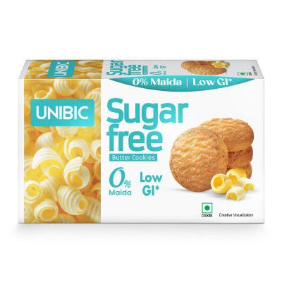 Unibic Sugar Free Butter Cookies - 202.5g I Low GI No Maida I Sugar-Free Snack I Healthy Cookies (weight may vary)