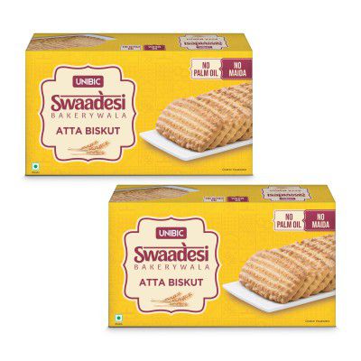 Unibic Swaadesi Atta Bakery Biscuits - No Maida, No Palm OilI Biskut Bakery Biscuits I 2 * 200g