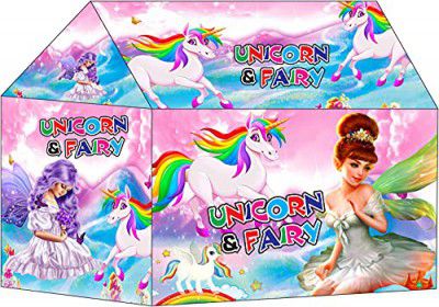 Unicorn Themed Tent House Indoor-Outdoor Set for Kids (95 * 72 * 102 cm) (Unicorn Tent House)