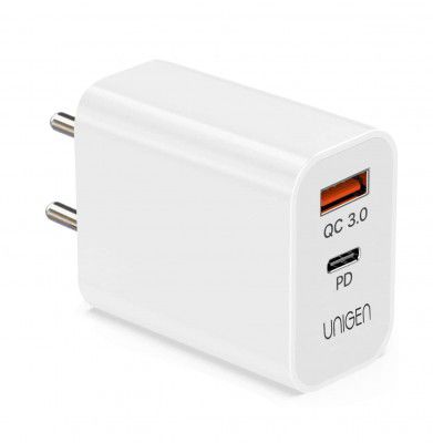 UNIGEN 20W Dual Port USB & Type C PD | USB 18W QC 3.0 Fast Charger