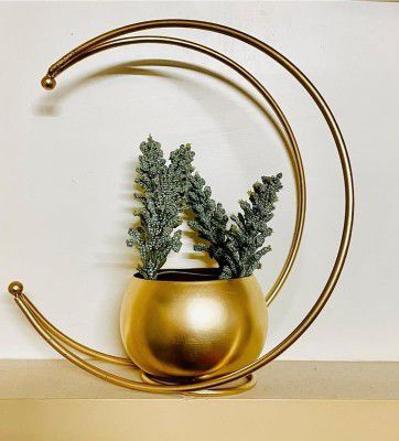 UNIQUE ART Creative Metal Geometric Home Decor Designer vase (White)