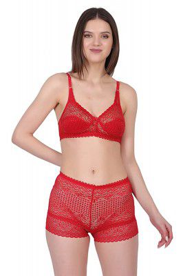 UNIQUEFASHION35-Womens Lingerie Set for Honeymoon, Hosiery & Net Adjustable, Bridal, Push-up Bra Panty Set and Swimwear( Pack of 1)