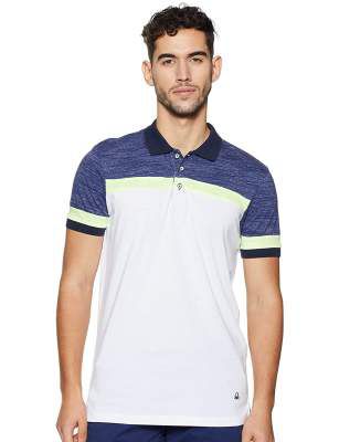 United Colors of Benentton Men's Striped Regular fit Polo (19P3STRJ3049I_901_KL_Navy Blue