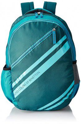 United Colors of Benetton 34 Ltrs Green School Backpack (0IP6SCHBPTS5I)