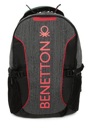 United Colors of Benetton 19L Grey/ Red Laptop Backpack