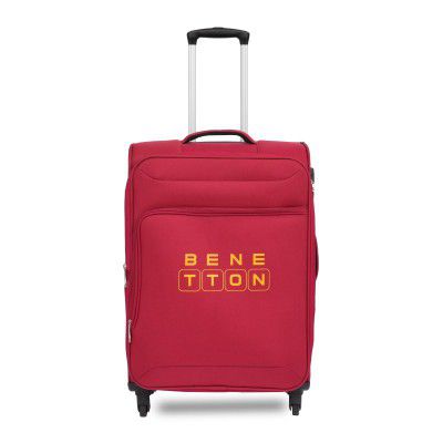 United Colors Of Benetton Macau Unisex Soft Luggage - Red, TSA Lock 68 CM Medium Trolley Bag
