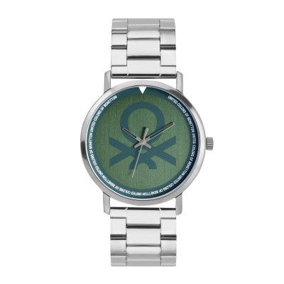 United Colors of Benetton Men Green Round Brass Dial Analogue Watch- UWUCG1300
