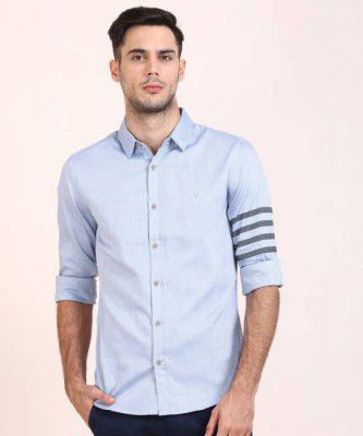 United Colors of Benetton Men Slim Fit Solid Spread Collar Casual Shirt