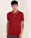 United Colors of Benetton  Men Solid Polo Neck Pure Cotton Red T-Shirt...